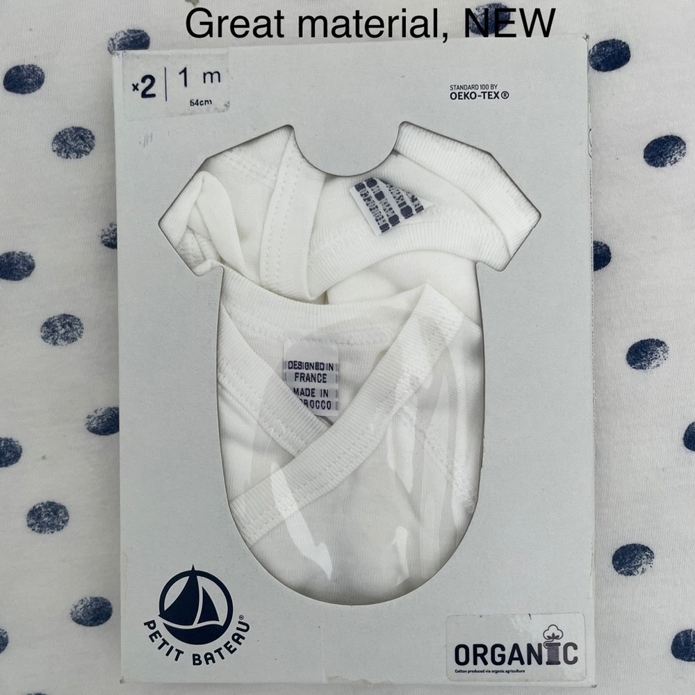 Petit Bateau 1 M onesies, NEW